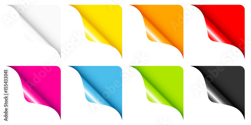 Set Of 8 Web Corners Full Color Rounded