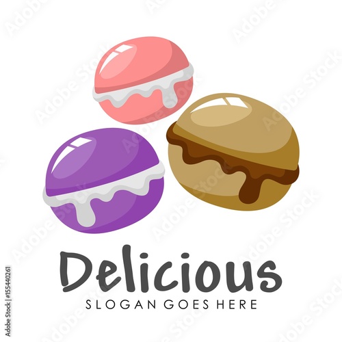 Macaroon illustration logo design vector