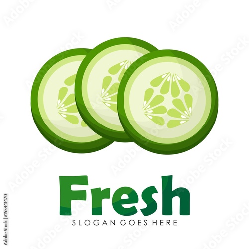 Cucumber illustration logo design vector