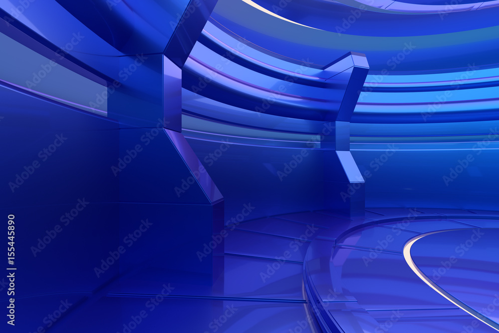 Abstract glossy interior with glow circle. 3d rendering. Abstract glossy interior with glow circle. 3d rendering.