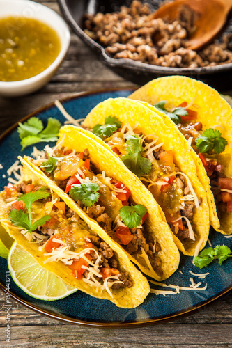 Mexican tacos with beef