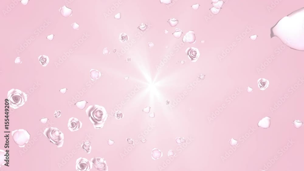 Spreading 3D pink roses animation Spreading 3D pink roses animation