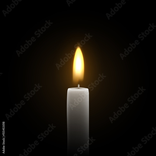Candles burn with fire realistic