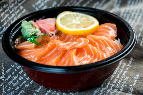 japanese food Salmon Sashimi Chirashi Rice Bowl