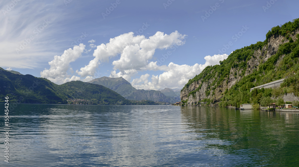 Como lake landscape near Mandello, Italy