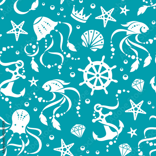 Ocean treasures seamless pattern
