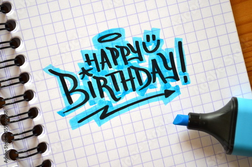 Canvas Print HAPPY BIRTHDAY Graffiti Tag in Notebook