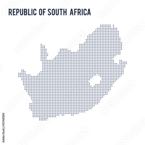 Vector dotted map of Republic of South Africa isolated on white background .