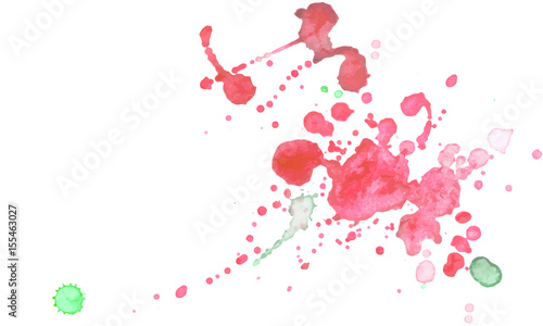 Fototapeta Naklejka Na Ścianę i Meble -  watercolor splashes in red on white background