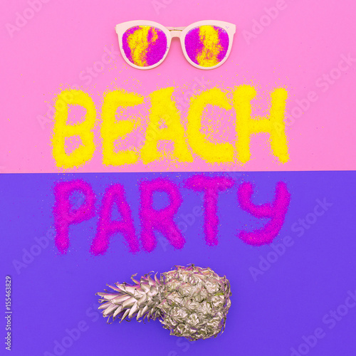 Tropical Beach Party Set Minimal fashion art photo