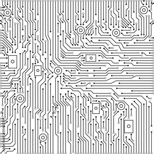 Circuit board black and white vector background