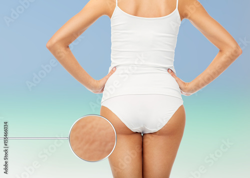 close up of woman body in white underwear