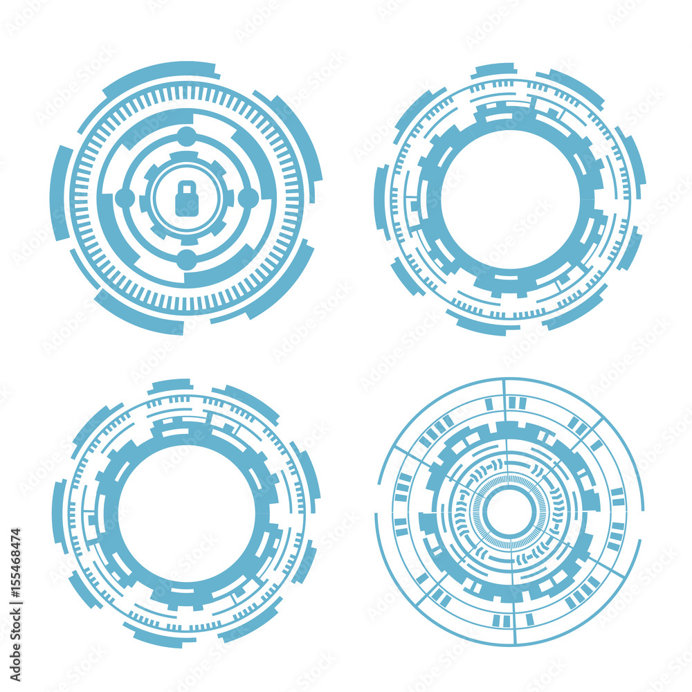 Fototapeta premium Set of technology futuristic user interfaces