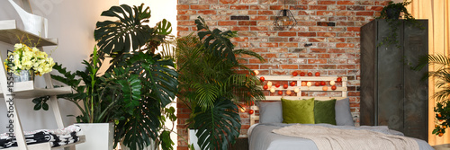 Photos Inspiring bedroom in botanical rustic style