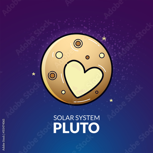 Planet Pluto vector illustration