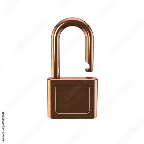 Unlocked padlock.Isolated o...
