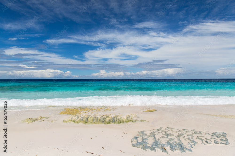 beach in indian ocean on seychelles