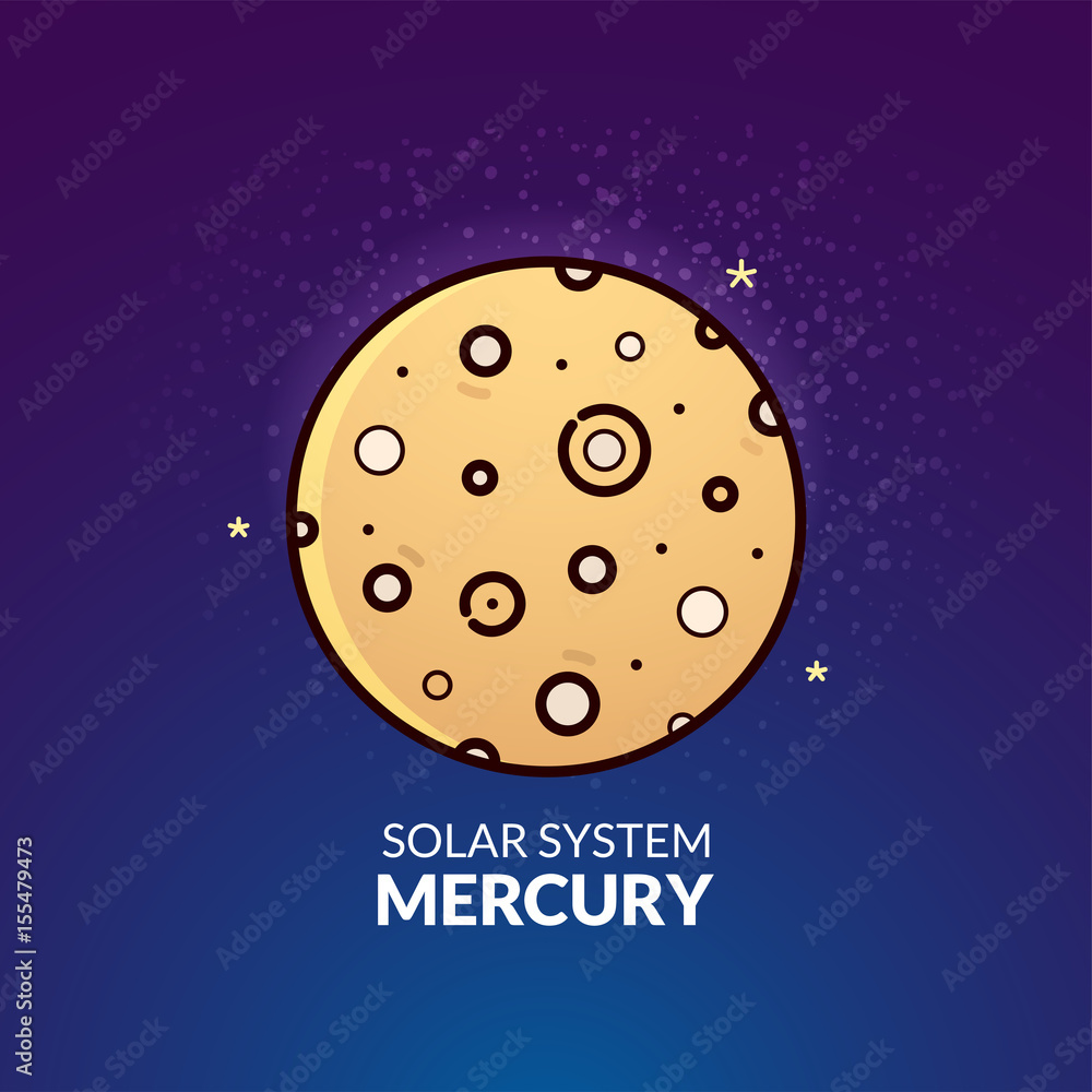 Planet Mercury vector illustration