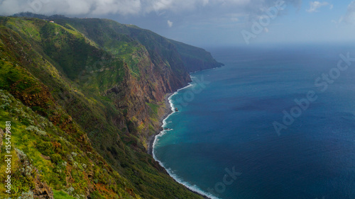 Madeira - Ponta do Pargo with abrupt cliffs to the deep blue ocean