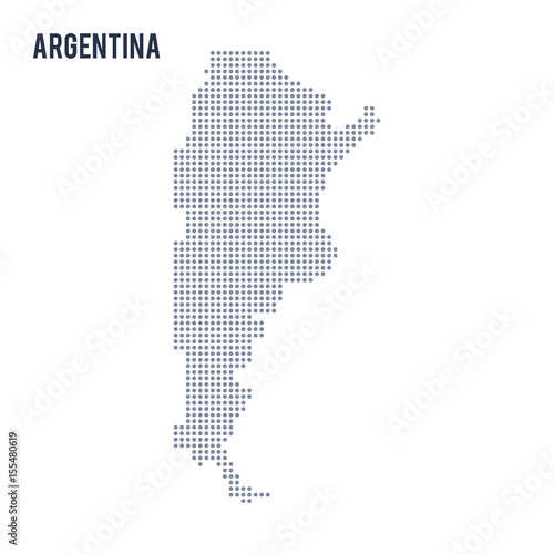 Vector dotted map of Argentina isolated on white background .