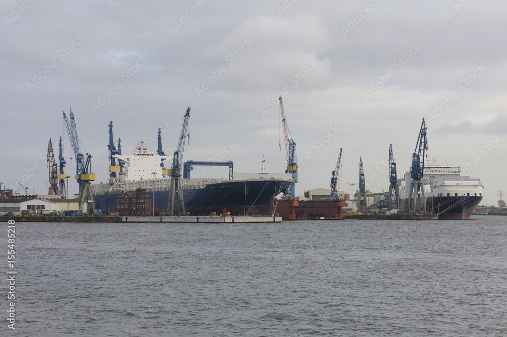 Cargo traffic in Hamburg. It's the central hub for trade with Eastern & Northern Europe. 