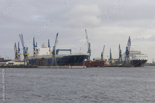 Cargo traffic in Hamburg. It's the central hub for trade with Eastern & Northern Europe. 