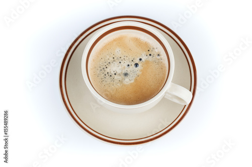 cup of coffee on a white background