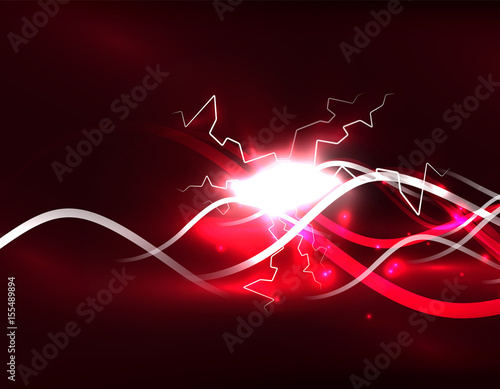 Glowing wavy lines template