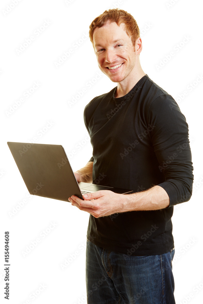 Mann als Blogger oder Webdesigner Mann als Blogger oder Webdesigner