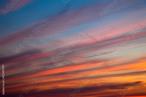 incredibly beautiful sunset, clouds at sunset, colorful sunset © nizienko
