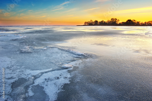 ice winter. Nature river landscape