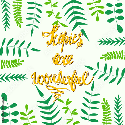 Vector cute illustration dedicated to tropical, travel, lifestyle themes. Design element, printed goods.