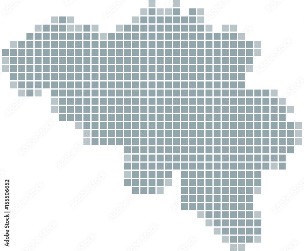 Carte de la Belgique pixel