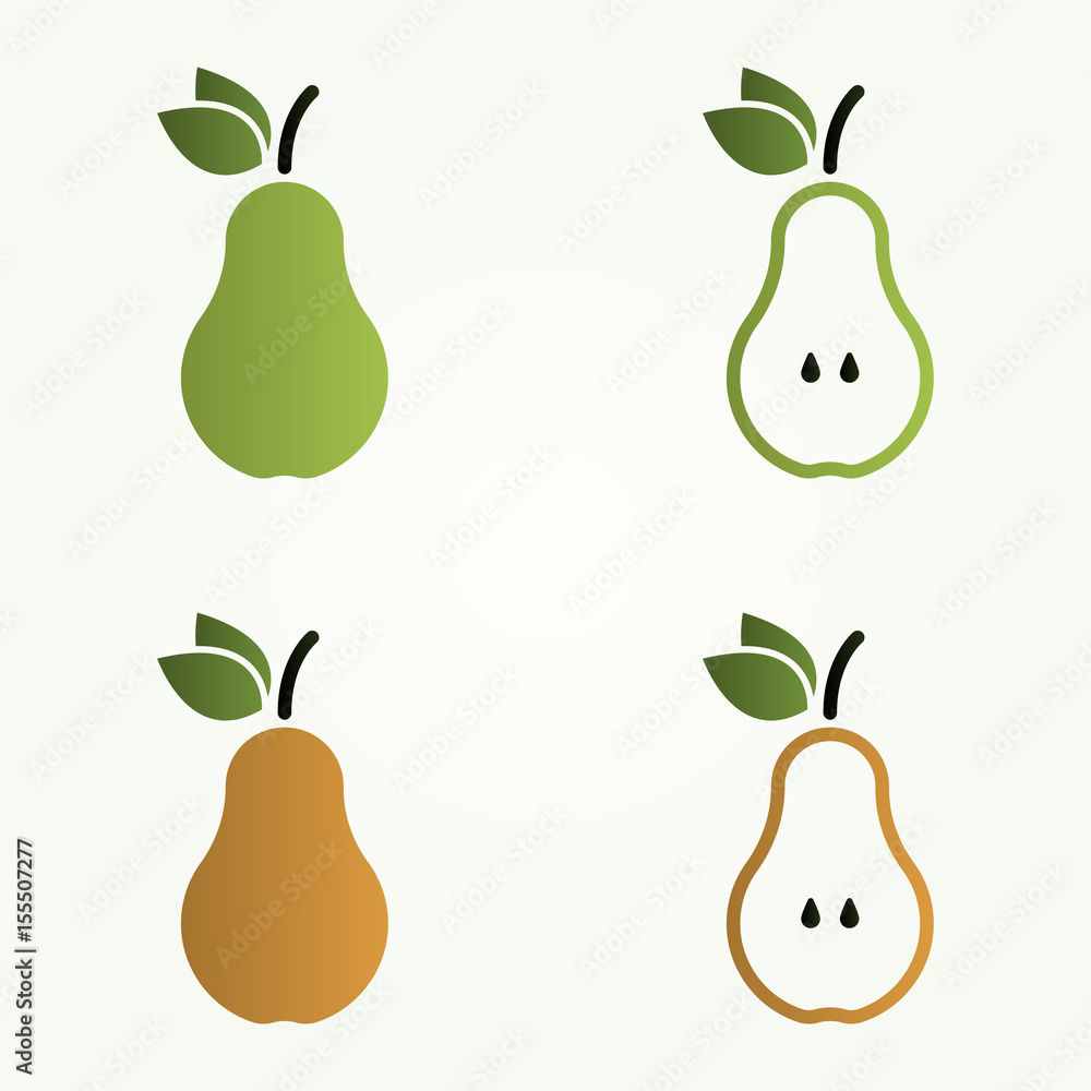 Obraz premium Illustration on a pear, vector