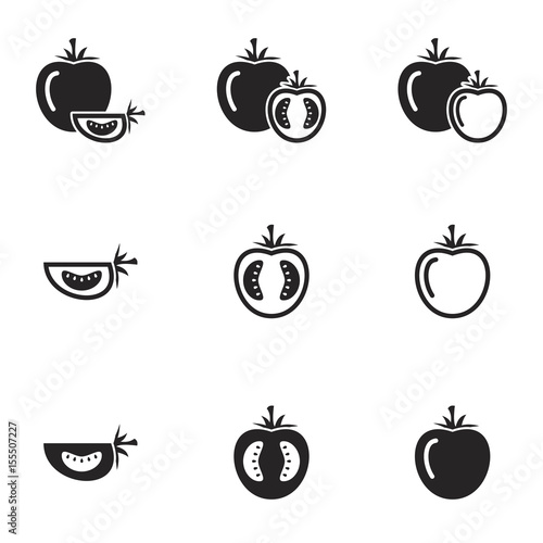 Collection of icons  tomato. Vector  set  isolated