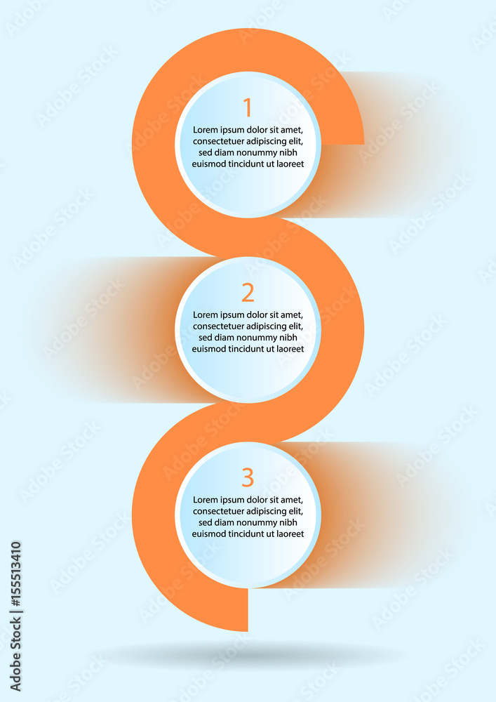Infographic board from three circles and wide line betwin them Infographic board from three circles and wide line betwin them