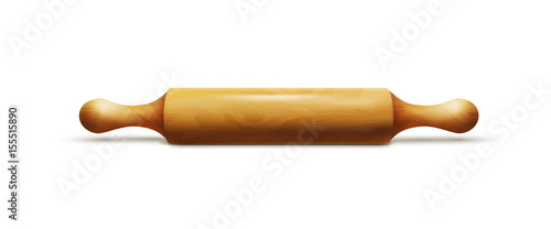 Vector object. Wooden rolling pin isolated on white background