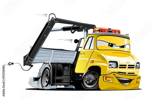 Vector Cartoon Tow Truck. Available EPS-10 vector format separated by groups and layers for easy edit.