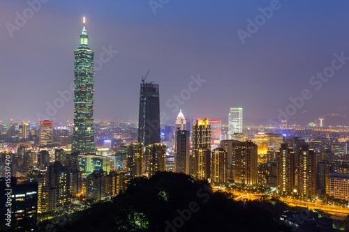 Taipei skyline at night
