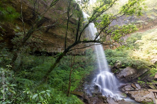 Subtropical wild waterfall in Taiwan