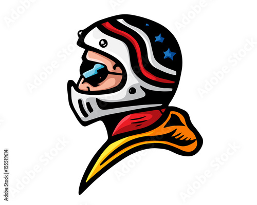 Vintage Masculine Cafe Racer Rider Illustration 