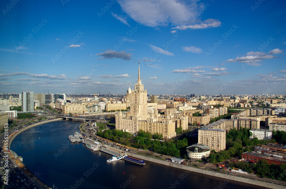 Top view of the capital of Russia, Moscow, hotel 