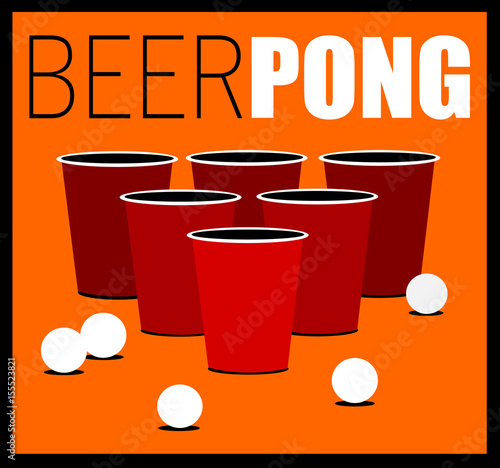 beer pong design with cups and balls