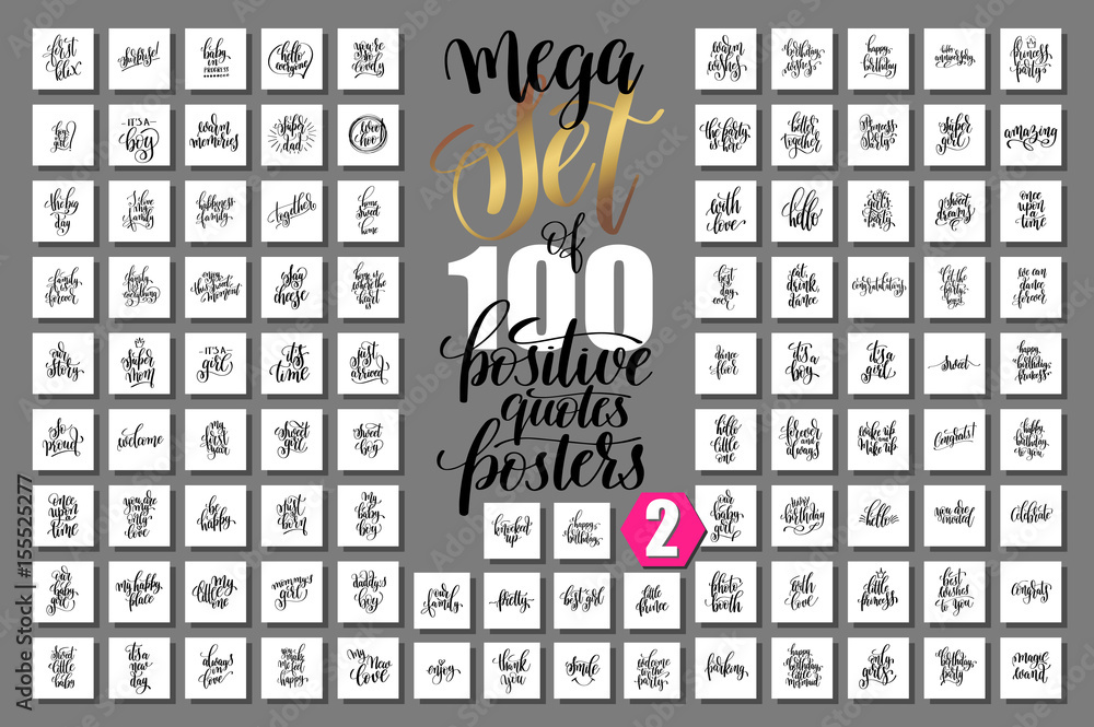 Φωτογραφία set of 100 positive quotes posters about family, birthday party