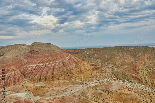 Bad weather in Aktau mountains  Altyn Emel  Kazakhstan