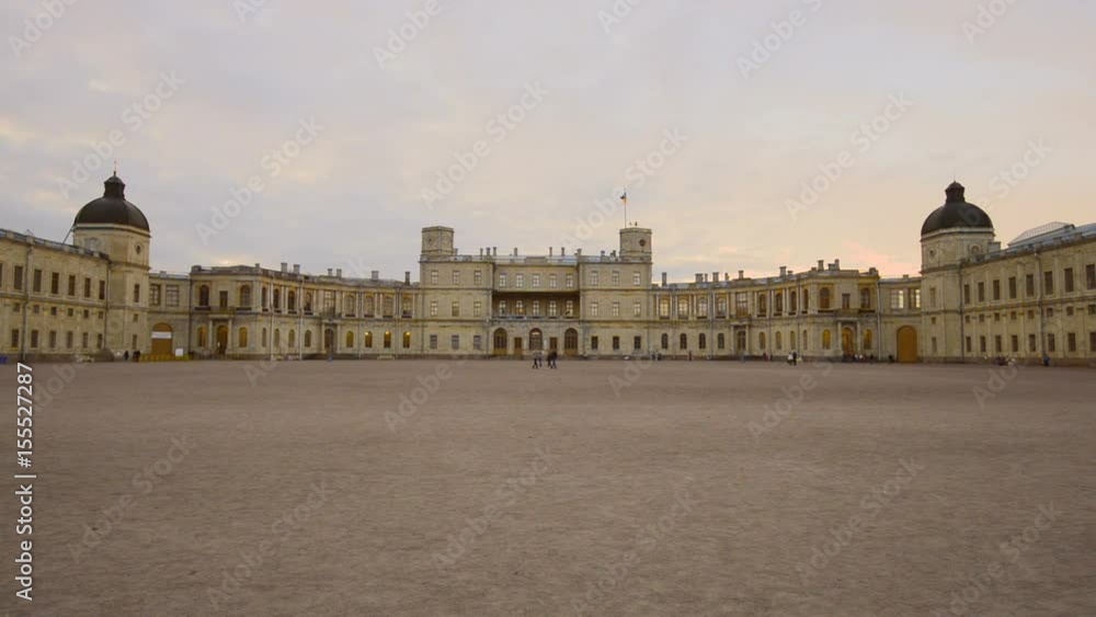 View of the Gatchina Palace in the may twilight. Leningrad region, Russia View of the Gatchina Palace in the may twilight. Leningrad region, Russia
