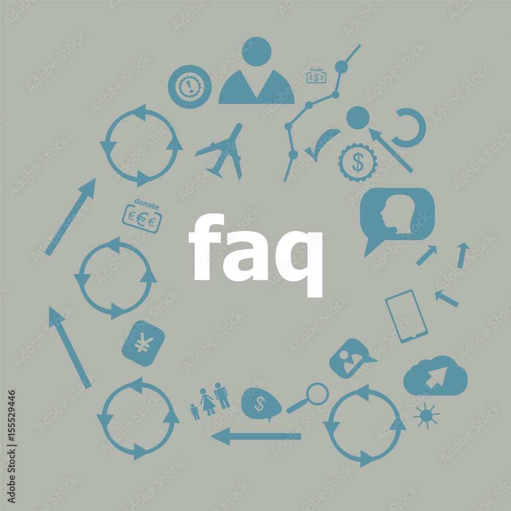 Text Faq. Education concept. frequently asked questions . Universal and standard icons for web and app Text Faq. Education concept. frequently asked questions . Universal and standard icons for web and app