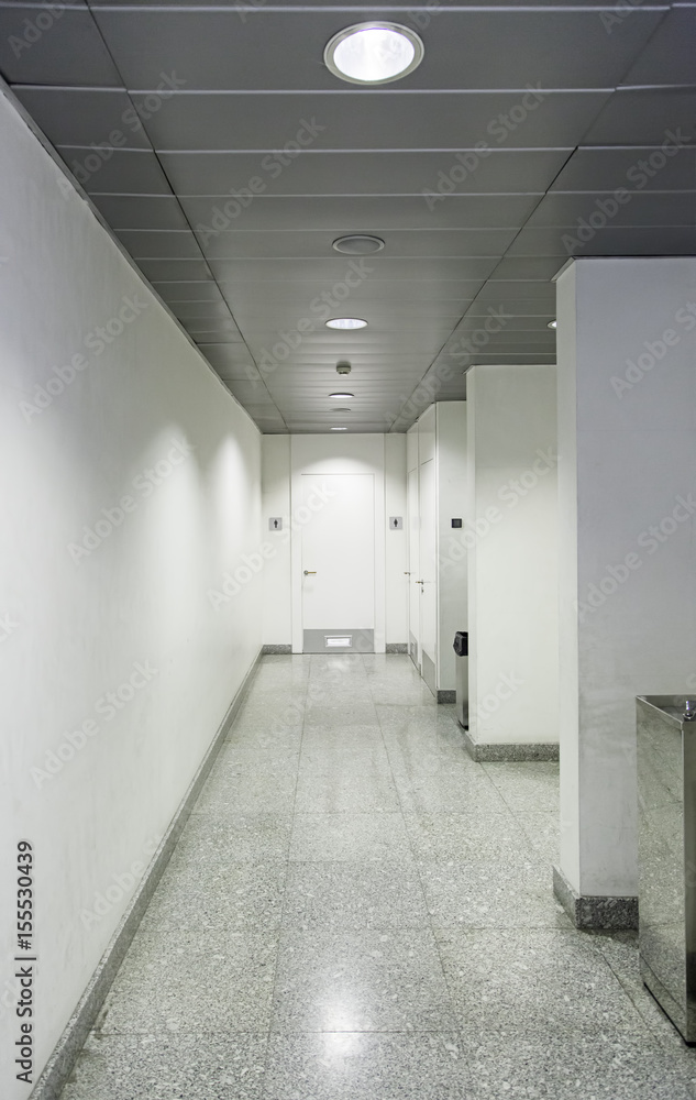 White corridor in a modern building