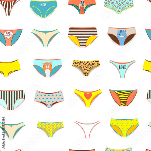 Funny female panties pattern of different kinds
