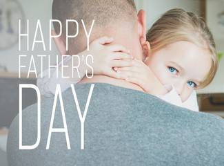 Father and daughter in the kitchen, father's day concept, real family